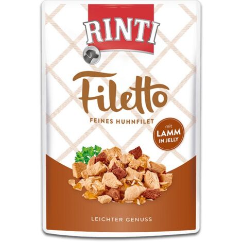 Rinti  Filetto  Hähnchenfilets in Gelee – 100-g-Beutel – mit 100 g Lammfleisch
