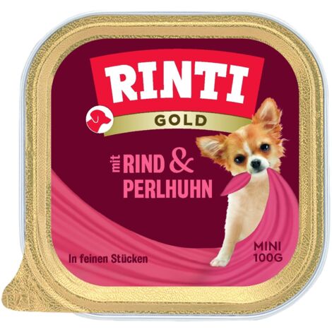 Rinti  Gold Mini  Schale 100 g – Rindfleisch mit Perlhuhn 100 g