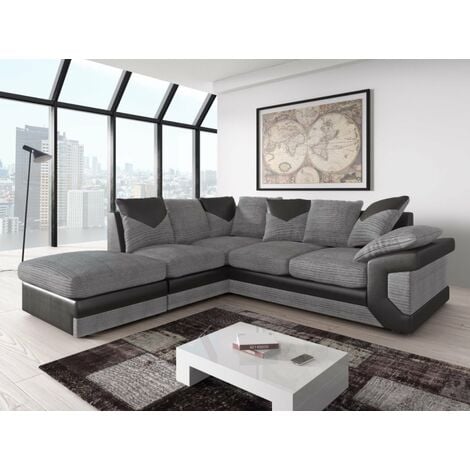 FANCY SOFA Rio Left Hand Facing Corner Black & Grey