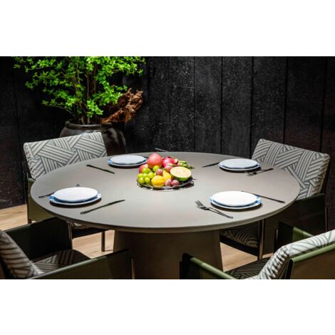 RIO Table à manger en béton  exclusif  résistant aux intempéries  182.9 x 101.6 x 75 cm