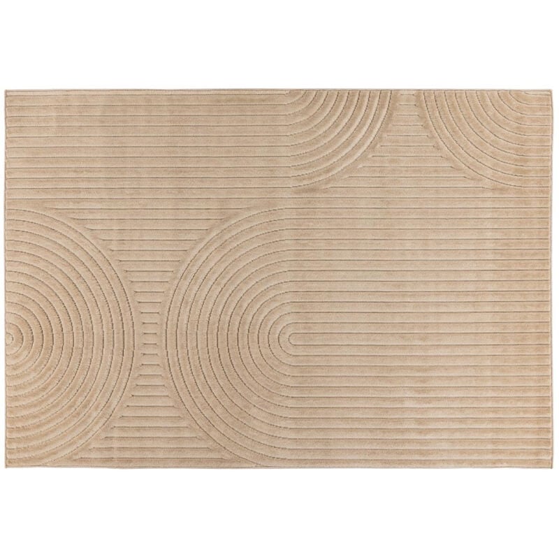 Rio - tapis rectangulaire motif abstrait - intérieur et extérieur - beige - beige
