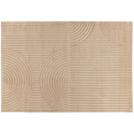 Rio - tapis rectangulaire motif abstrait - intérieur et extérieur - beige