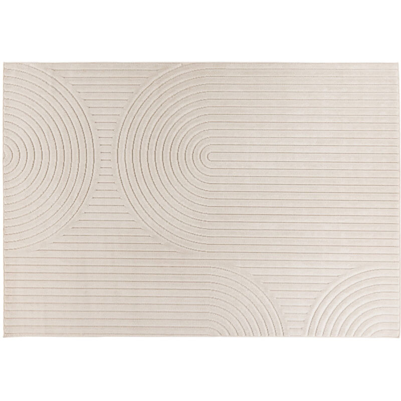 Lisa Design - Rio - tapis rectangulaire motif abstrait - intérieur et extérieur - blanc