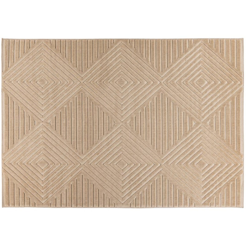 Lisa Design - Rio - tapis rectangulaire motif géométrique - intérieur et extérieur - beige - beige