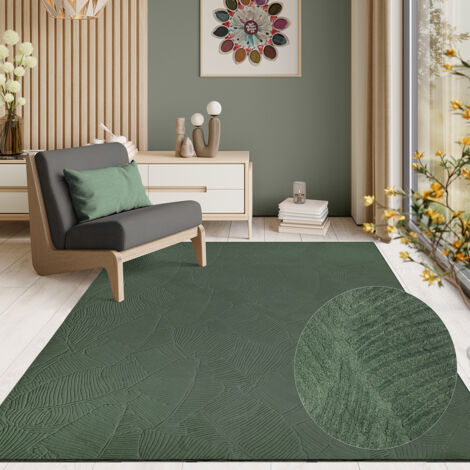 Rio tapis salon moderne doux antidérapant 3d forêt, 140 x 200 cm