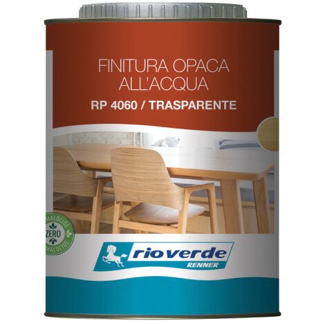 Rioverde RP 4060 / finition mate a' l'eau transparente 750 ml pour bois rendement 10 m2/l pour application au pinceau ou au pistolet