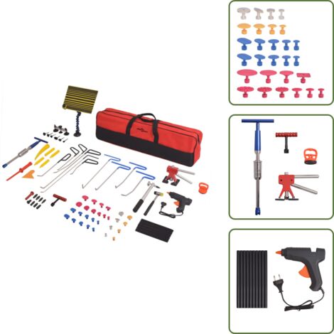 Riparazione auto - vidaXL Set 80 pz Rimozione Ammaccature senza Verniciatura in Acciaio - Rimozione ammaccature senza verniciatura