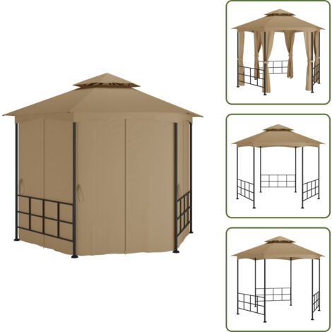 Riparo esterno - vidaXL Gazebo con Pareti Laterali 3,1x2,7 m Tortora - Ombra