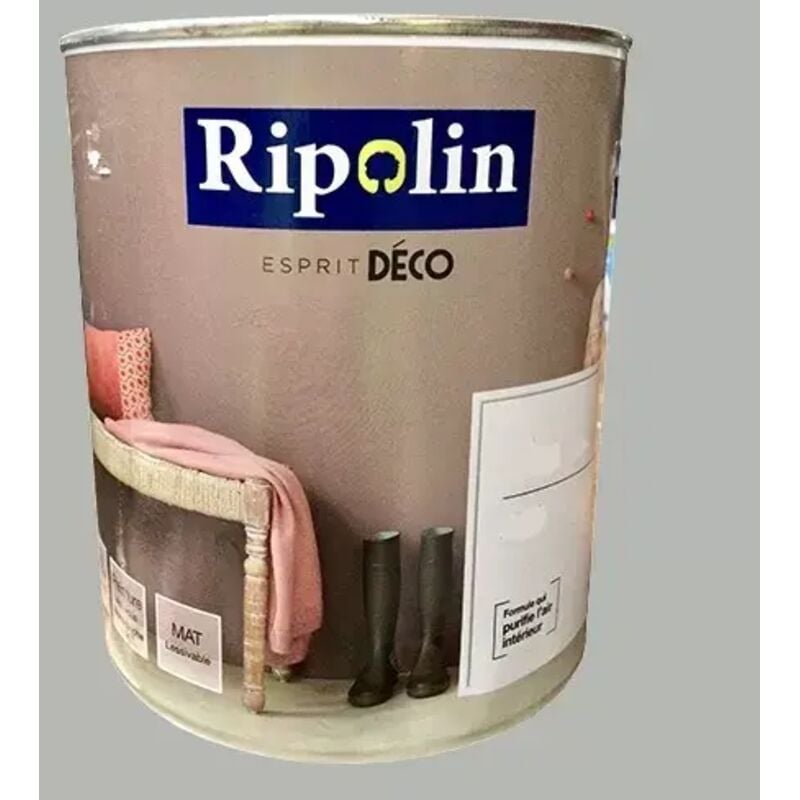 Peinture Esprit Déco Gris velours Mat 1 l - Ripolin