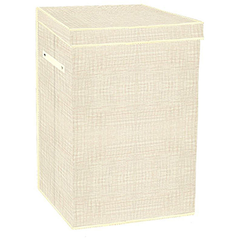 Image of Ripiani portabiti pieghevoli in tessuto, beige per armadio e lavanderia scatola contenitore cesto portabiancheria salvaspazio per abiti organizer