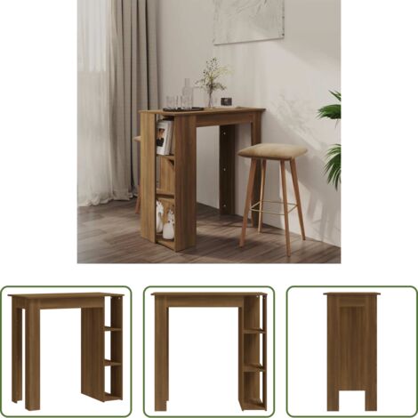 Ripiani -  Tavolino da Bar con Ripiani Rovere Marrone 102x50x103,5 cm