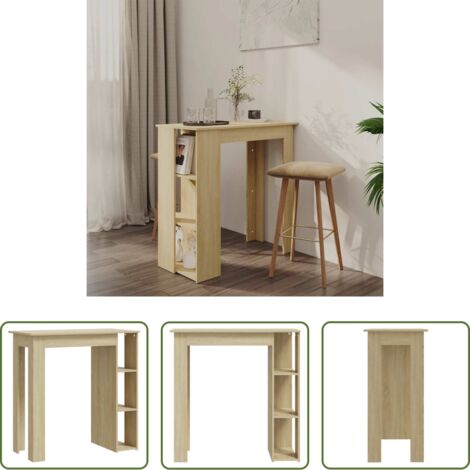 Ripiani -  Tavolino da Bar con Ripiani Sonoma 102x50x103,5cm in Truciolato