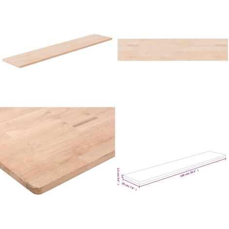 Ripiano 100x20x1,5 cm Legno Massello di Rovere Non Trattato - Ripiano in legno massello - Ripiano in rovere non trattato
