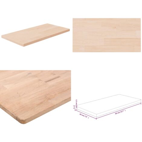 Ripiano 40x20x1,5 cm Legno Massello di Rovere Non Trattato - Ripiano in legno - Ripiano in rovere non trattato