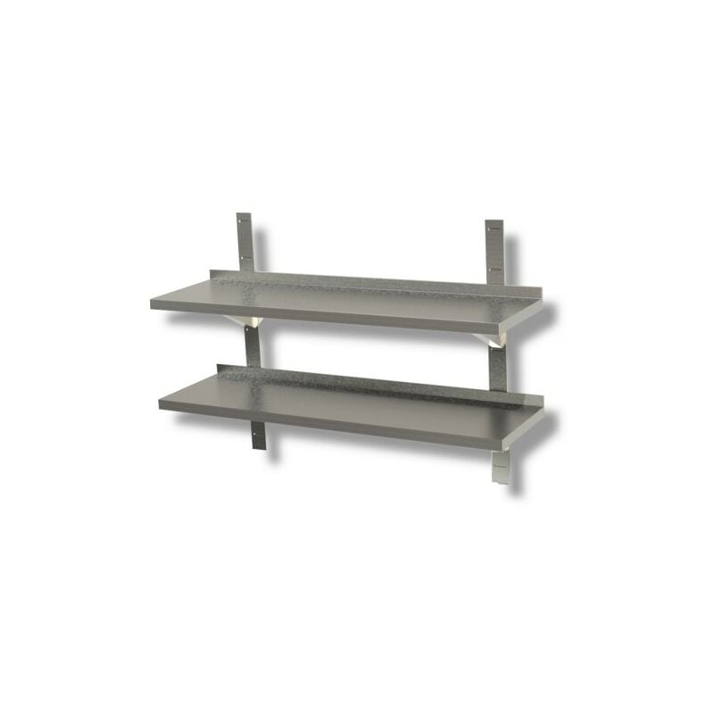 Ripiano 70x30x4 mensola doppia acciaio inox cucina...
