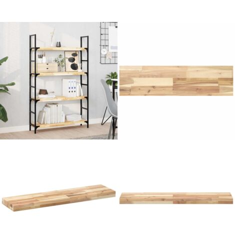 Ripiano a Parete 100x20x4 cm Legno Massello Acacia Non Trattato - Ripiano in legno - Scaffale in acacia