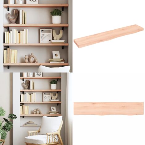Ripiano a Parete 100x20x4 cm Legno Massello Rovere Non Trattato - Ripiano in legno - Rovere