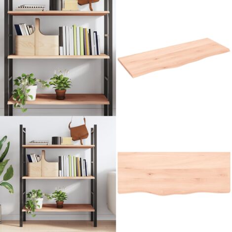 Ripiano a Parete 100x40x2 cm Legno Massello Rovere Non Trattato - Legno massello - Roveto