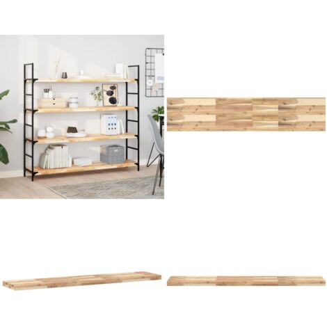 Ripiano a Parete 120x30x4 cm Legno Massello Acacia Non Trattato - Ripiano in legno - Scaffale in acacia