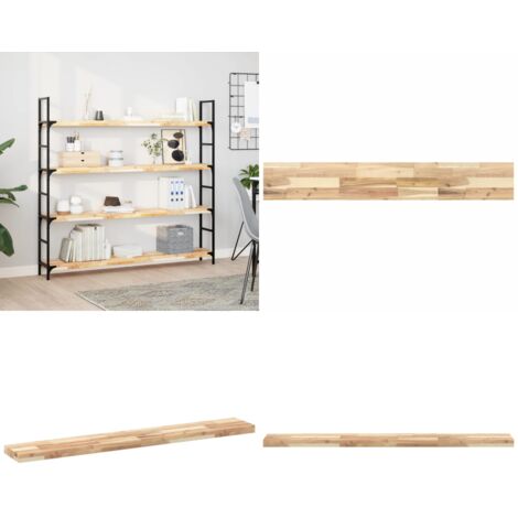 Ripiano a Parete 140x20x4 cm Legno Massello Acacia Non Trattato - Ripiano in legno - Scaffale galleggiante