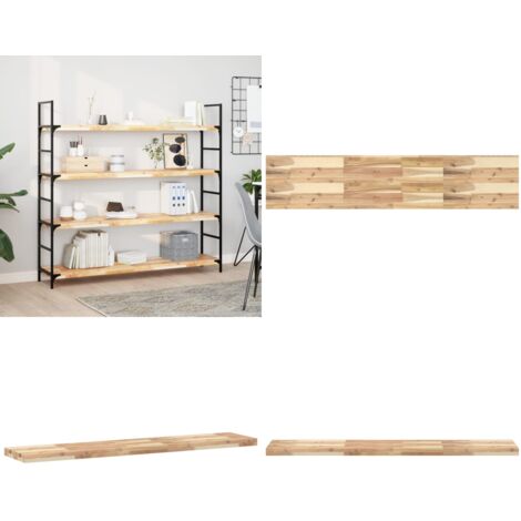 Ripiano a Parete 140x30x4 cm Legno Massello Acacia Non Trattato - Ripiano in legno - Scaffale in acacia