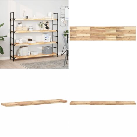 Ripiano a Parete 160x30x4 cm Legno Massello Acacia Non Trattato - Ripiano in legno - Scaffale in acacia