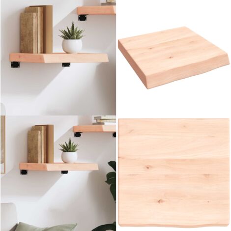 Ripiano a Parete 40x40x(2-6) cm Massello Rovere Non Trattato - Legno massello - Roveto