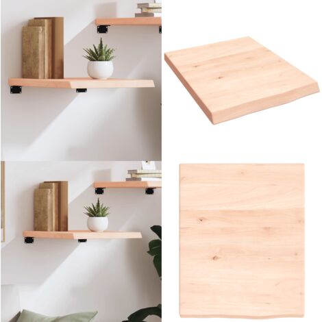 Ripiano a Parete 40x50x(2-4) cm Massello Rovere Non Trattato - Ripiano in rovere - Ripiano in legno