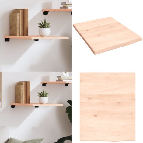 Ripiano a Parete 40x50x2 cm Legno Massello Rovere Non Trattato - Ripiano in legno - Rovere
