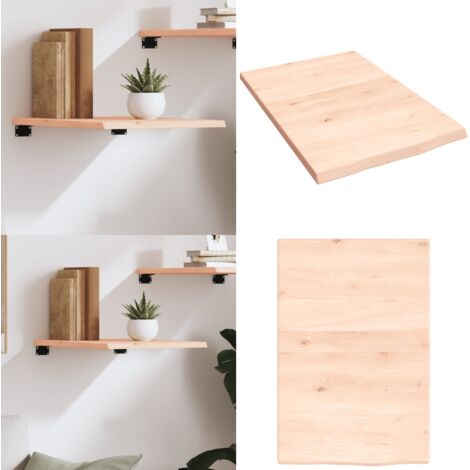 Ripiano a Parete 40x60x2 cm Legno Massello Rovere Non Trattato - Ripiano in legno - Rovere