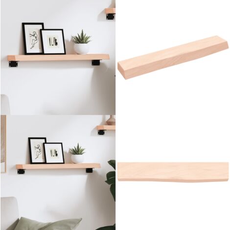 Ripiano a Parete 60x10x4 cm Legno Massello Rovere Non Trattato - Ripiano in legno - Rovere