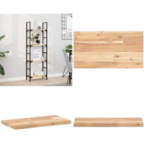 Ripiano a Parete 60x20x2 cm Legno Massello Acacia Non Trattato - Ripiano in legno - Scaffale galleggiante