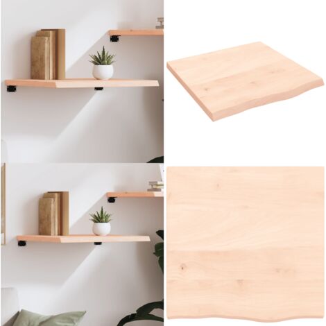 Ripiano a Parete 60x60x(2-4) cm Massello Rovere Non Trattato - Legno massello - Roveto