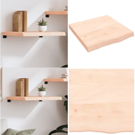 Ripiano a Parete 60x60x(2-6) cm Massello Rovere Non Trattato - Ripiano in rovere - Ripiano in legno massello