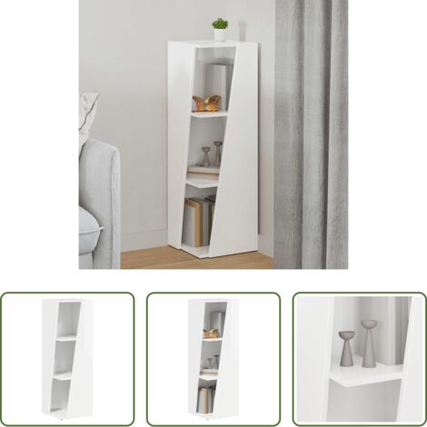Ripiano autoportante -  Mensola laterale Bianco Lucido 33 x 32 x 100,5 cm