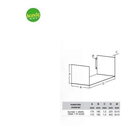 Ripiano Box Bolis Italia 22cm Ruggine