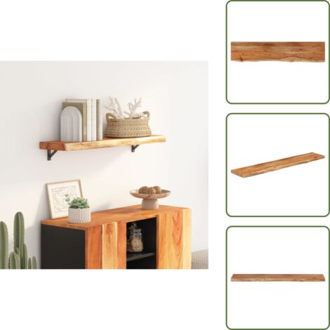 Ripiano decorativo - vidaXL Mensola a Muro 90x20x2,5cm Rettangolare Legno Acacia Bordi Vivi - Ripiano per oggetti