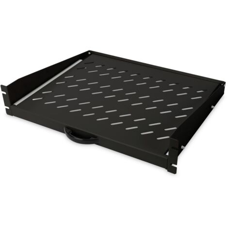 Ripiano Estensibile Digitus da 2U per Armadi Rack con Installazione Fissa Frontale, 367 mm, Nero