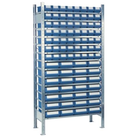 Ripiano imbullonato A2000xL1000xP500mm Ripiano base 14 ripiani in acciaio 56 x 7,28 x 8