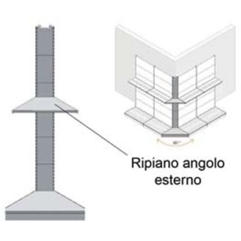RIPIANO IN LAMIERA FORATO ANGOLO ESTERNO VERNICIATO GRIGIO RAL 7035 mm.400 p.