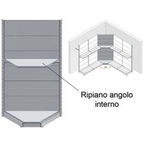 RIPIANO IN LAMIERA FORATO ANGOLO INTERNO VERNICIATO GRIGIO RAL 7035 mm.400 p.