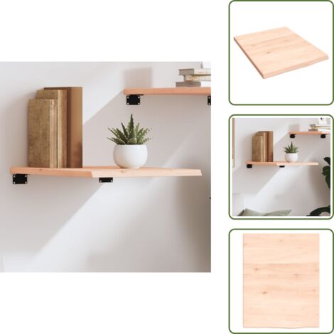 Ripiano in legno massello - vidaXL Ripiano a Parete 40x50x2 cm Legno Massello Rovere Non Trattato - Ripiano rustico