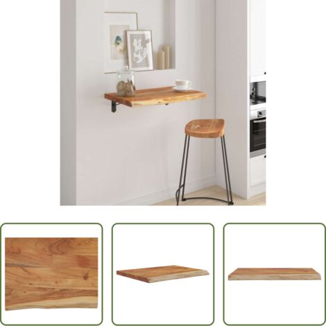 Ripiano in legno -  Mensola a Muro 50x40x3,8cm Rettangolare Legno Acacia Bordi Vivi