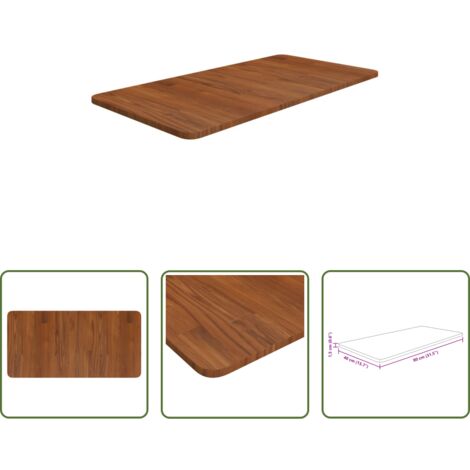 Ripiano in legno -  Piano Bagno Marrone Scuro 80x40x1,5cm Legno Massello Trattato