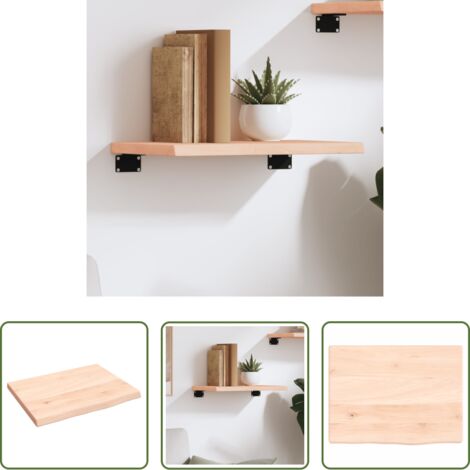 Ripiano in legno -  Ripiano a Parete 40x30x2 cm Legno Massello Rovere Non Trattato
