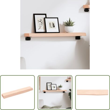 Ripiano in legno -  Ripiano a Parete 60x10x4 cm Legno Massello Rovere Non Trattato