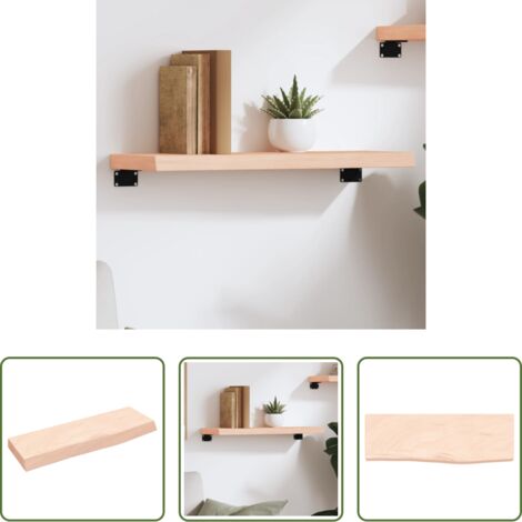 Ripiano in legno -  Ripiano a Parete 60x20x4 cm Legno Massello Rovere Non Trattato