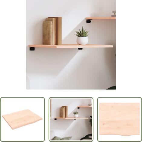 Ripiano in legno -  Ripiano a Parete 60x50x2 cm Legno Massello Rovere Non Trattato