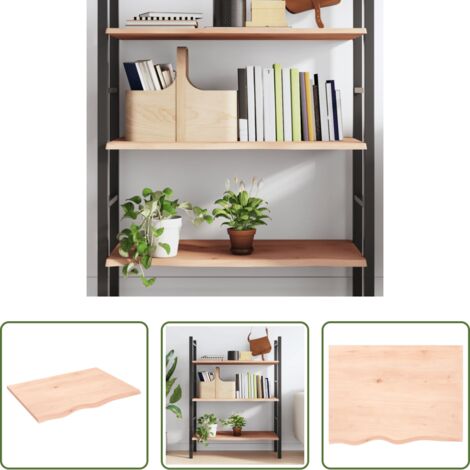 Ripiano in legno -  Ripiano a Parete 80x60x2 cm Legno Massello Rovere Non Trattato