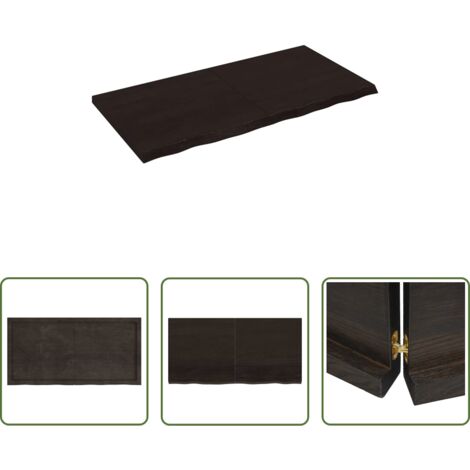 Ripiano in legno -  Ripiano Marrone Scuro 120x60x(2-4) cm Massello Rovere Trattato